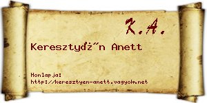 Keresztyén Anett névjegykártya