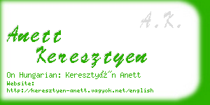 anett keresztyen business card